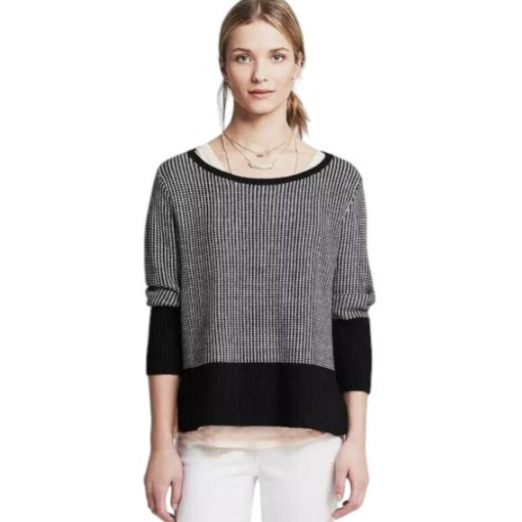 Banana Republic black/grey boxy sweater size M - Picture 1 of 9